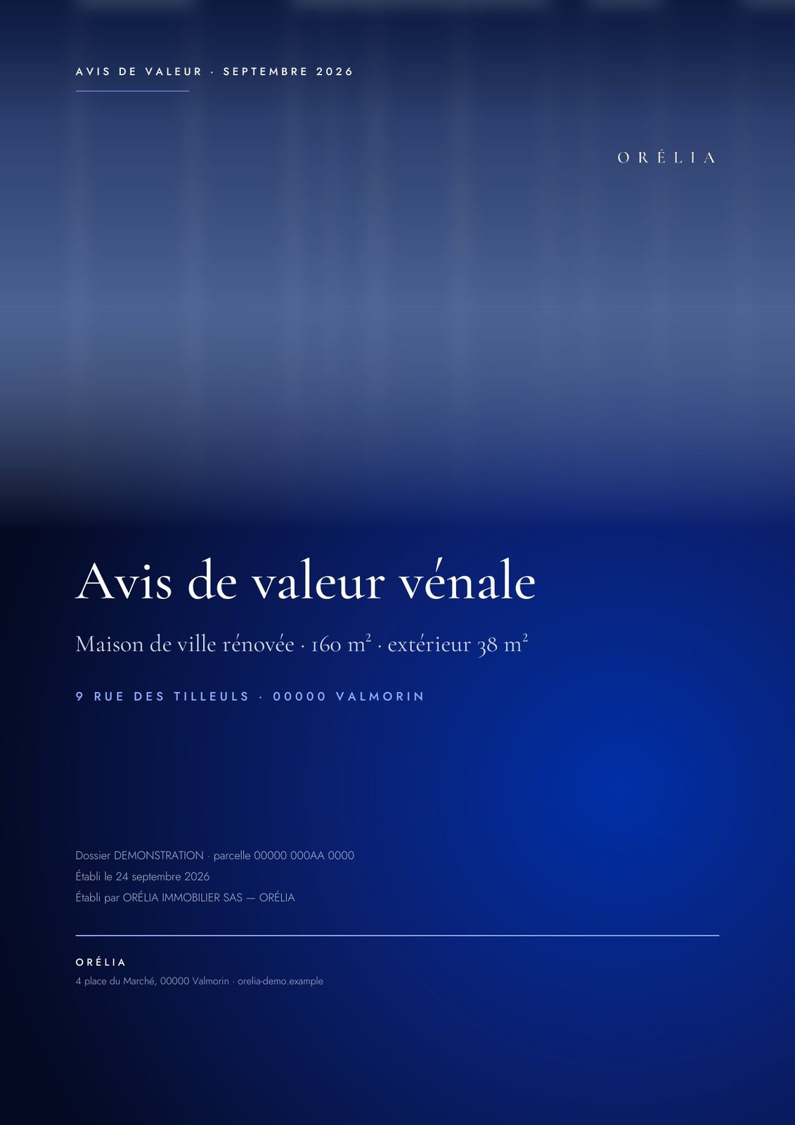 01 · Couverture de l'avis de valeur