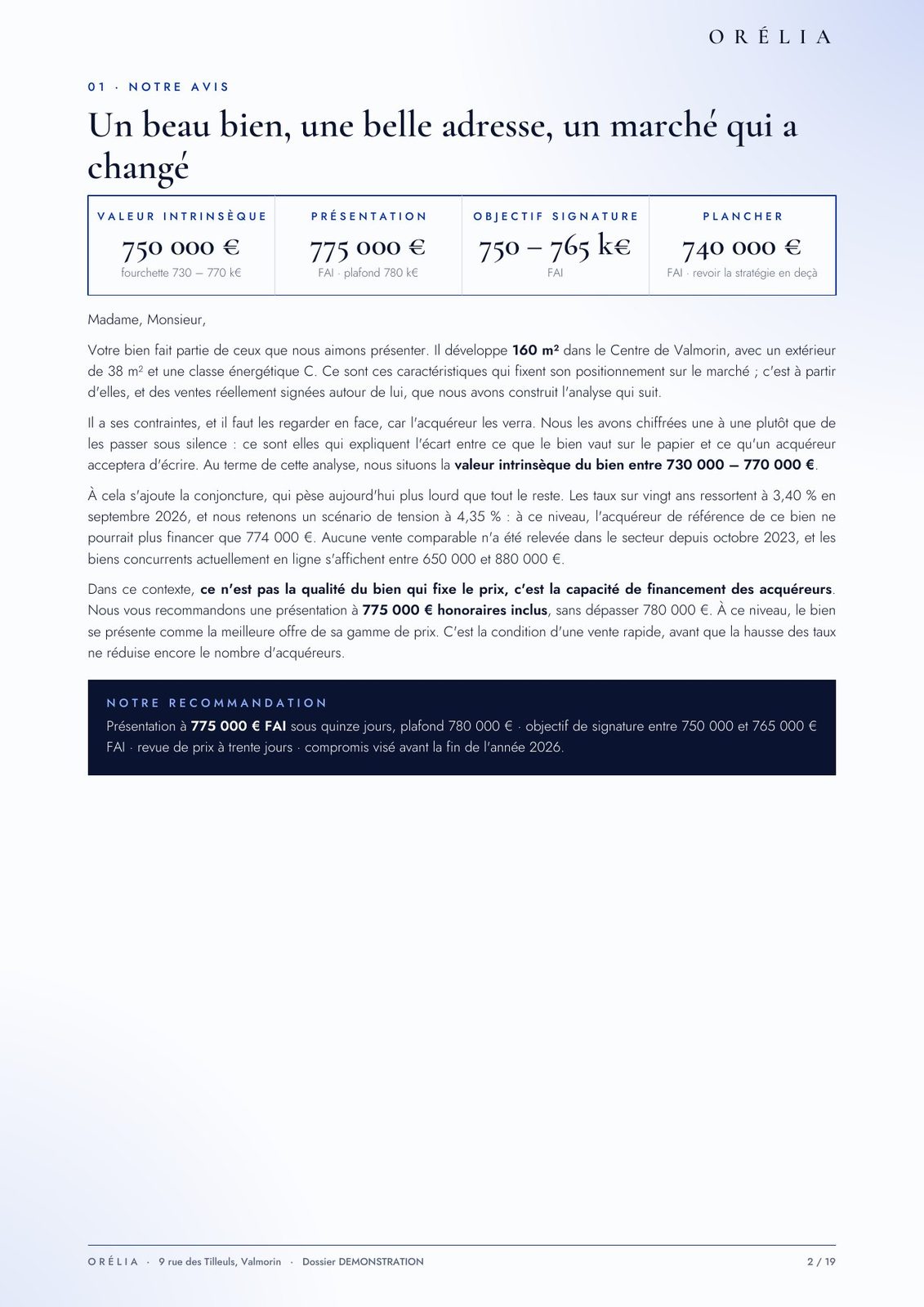 02 · Notre avis de l'avis de valeur